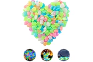 MIYUANGKJ 400 piedras luminosas de colores, piedras que brillan en la oscuridad, piedras luminosas para niños, piedras luminosas, piedras decorativas fluorescentes, piedras de jardín, piedras