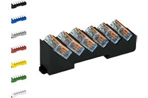 PRINT WORTH 3D Din Rail Hutschienenhalter für 6x Wago Klemmen/lever clamps 221-412/413 (Wagoklemmen nicht im Lieferumfang!) (Schwarz)