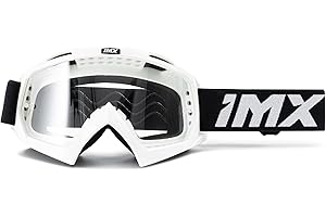 IMX RACING MUD Gafas de Moto | Lente transparente | Lente Antivaho y Antirrayas | Correa con Estampado de Silicona | Espuma de Tres capas | Incluye Una Lente
