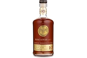 ‎BACARDI BACARDÍ Gran Reserva 10 Jahre alter Premium Caribbean Rum, 40% Vol., 70 cl/700 ml, im Eichenfass gereifter Karibik-Rum, 10 Jahre unter karibischer Sonne gelagert, ideal als Geschenk & für Cocktails