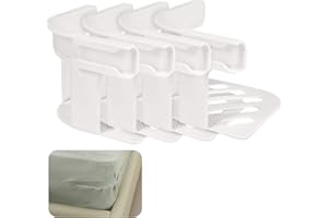 flintronic Bed Sheet Holder, 4PCS Bed Sheet Clips with Lock Strips, Anti Slip Design, Removable Heavy Duty Mattress Clip, Fitted Sh-eet Clips for Corners B-ed Sh-eet Straps for All B-ed Sizes