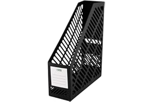 D.RECT Segregator stojący na czasopisma w klasycznym stylu/do uporządkowanego przechowywania dokumentów, zeszytów i teczek do formatu A4–C4 Szerokość: 90 mm czarny