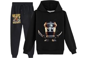 YuanDiann Assassino Survêtement cappuccino pour enfant avec sweat à capuche et pantalon de jogging, 2 pièces, rouge foncé, avec imprimé italien, survêtement pour garçons et filles, sweat à capuche et