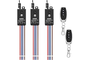 Meskliu Interrupteur à télécommande 3 ways, AC 220V/230V/240V,mini interrupteur sans fil avec télécommande, relais sans fil 10A, avec longue portée de 100m, pour appareils ménagers