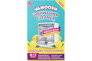 Vamoosh Dishwasher Cleaner and Descaler (1 Clean) – New Formula Dissolves Food Scraps, Dirt and Grime - Removes Limescale and Bad Odours - Fresh Lemon Scent - Dishwasher Cleaner Deep Cleaning Power