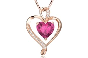 LAVUMO Collares Mujer Amor Colgante de Corazón Oro Rosa Plata de Ley 925 Collares de Mujer,Joyas Regalos para Esposa, Mamá, Novia, Cumpleaños Navidad Aniversario día de San Valentín Regalo