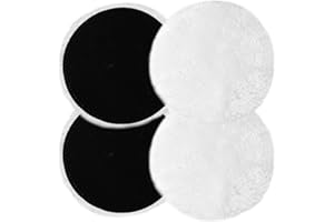 Batheidon Lammwoll-Polierhauben mit Klettverschluss,Polieraufsatz Kompatibel für Bosch Exzenterschleifer,Hochwertige Polierpads für Autolack, Scheinwerfer, Holz- & Korkböden,4pcs