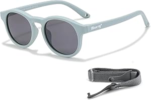 Maesy Kinder Sonnenbrille für Kleinkind und Baby - 1-3 Jahre - UV400 Polarisierter Schutz - Flexibler und Biegsamer Rahmen - Verstellbares Gummiband - Sichere und Bequeme Kindersonnenbrille - Bowi