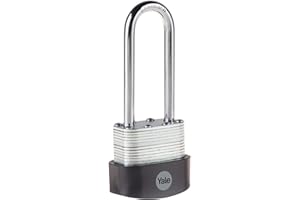 Yale - Y125B/40/163/1 High Security 40mm Laminated Steel Padlock - Long Hardened Steel Shackle - 3 Keys