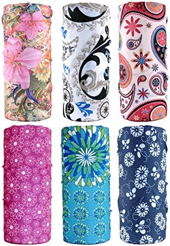 LOOGU Multifunction Seamless Style Bandanna Headwear Scarf Wrap Cool Neck Gaiters. Perfect for Running & Hiking, Biking & Riding, Skiing & Snowboarding, Hunting, Working Out & Yoga for Women and Men (Set 4)