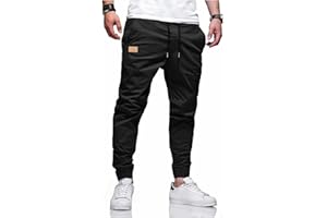 LIUPMWE Pantaloni da Lavoro Uomo Pantaloni Cotone Casual Jogging Pantaloni Sportivi Slim Fit con Tasche S-XXL
