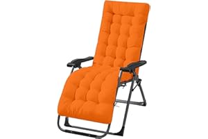 Wangle Sun Lounger High Back Rocking Chair Replacement Sunbed Garden Patio Lounge Outdoor Reclining Cushion, Orange