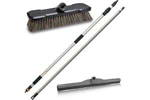 I.P.P.A. Pulizia e Lavaggio Pannelli solari e fotovoltaici. Setola Naturale antistriscio. Adatta Anche per Macchina, Camper, Caravan, Camion, Automobile, Autobus. Pulizia fotovoltaico.