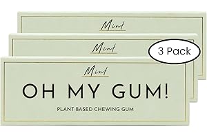 OH MY GUM! Natural Chewing Gum in Mint Pack of 3 (10 Pieces/Pack) | 100% Plant Based Aspartame Free Chewing Gum | Award Winning Sugar Free Chewing Gum & Good for Teeth |