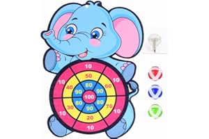 CXAFQ Children's Dartboard Target, Sticky Ball Throwing Target, Parent-Child Interaction Indoor And Outdoor Educational Sticky Ball Toys, Party Tossing Game For Kids, 3 Sticky Balls (Elephant)