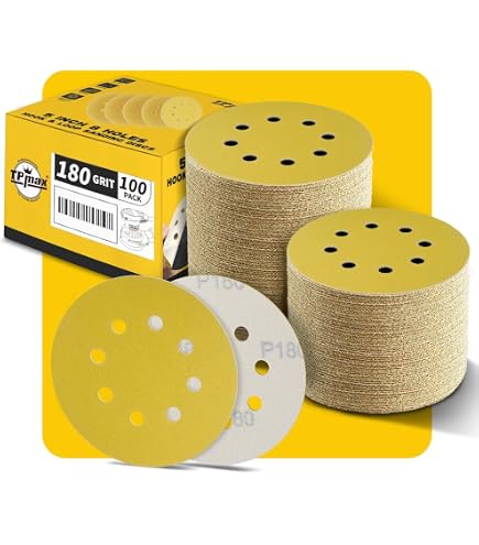 Lot De 80 Disques Abrasifs 125 Mm 8 Trous – Papier De Ponçage Multi-matériaux, Grain 400