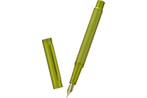 EROFA Hongdian Penna stilografica con pennino extra fine, design classico, set con converter e custodia in metallo, colore: giallo senape