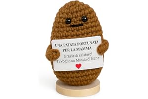 Vulfire Regalo Mamma Patata Fortunata fatta a mano Originale Divertente per la festa della mamma Idea Simpatica Portafortuna Madre Compleanno Natale Donna (Patata Portafortuna Mamma)