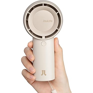 Ventilateur Portable Rechargeable USB LUTW - Double Ventilateur Turbo Réglable 120° - Batterie 3000 MAh