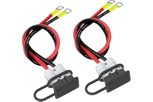 VISSQH 2 x 50A Connettore di Batteria Plug 600V 50A Batteria a Connessione Rapida Connettori Alimentazione con 8AWG O-Ring Cavo di prolunga per auto, roulotte, barca, sistemi solari (30cm)