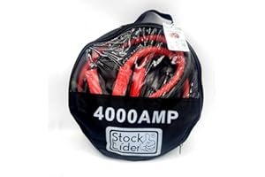 STOCK LÍDER Stock Lider- Cables de Arranque para Batería de Coche 2-3M, Pinzas para bateria de coche carga de emergencia, Agarre fuerte, Pinzas para cohce, Incluye bolsa de Trasnporte (Cables de Batería 4000 Amp)