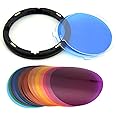 Godox AK-R16 Diffuser Plate with V11C Color Effect Gel Set for Godox V1-C, V1-N, V1-S Speedlite, AD200, AD200PRO with H200R Flash Head (15 Color 30 Pieces)