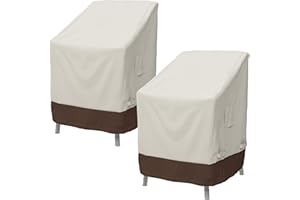 Amazon Basics Lot de 2 housses pour fauteuils, Beige+brun Clair
