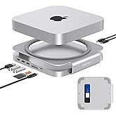GEWOKLIY Station d'accueil et support pour Mac avec SSD M.2, lecteur double carte, ports USB A/C 10 Gbit/s pour Mac Mini M1, 