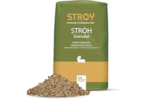 STROY Strohgranulat Einstreu Stroh Tier Streu Pellet Großtier Kleintier Pferde Stall Box Paddock 15kg Sack / 1 Karton Paligo