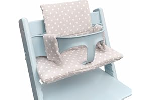 ZARPMA Highchair Cushion Compatible with Stokke Tripp Trapp Chiar High Chair Insert Cotton Fabric Cover Filled with Cotton Padding（Grey Star）