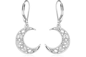VONALA Pendientes colgantes celta de plata de ley, pendientes de luna, joyas regalos para mujeres y niñas
