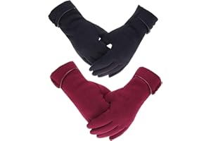 Outrip Guantes cálidos de invierno para mujer, guantes gruesos forrados a prueba de viento para pantalla táctil