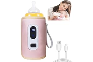 YAASIER Scaldabiberon Portatile USB con Indicatore, USB Scaldabiberon Borsa Termica Borsa per Biberon da Viaggio, Temperatura Costante Biberon Riscaldatore, Regolabile a 5 Velocità per Auto, Viaggi, Casa