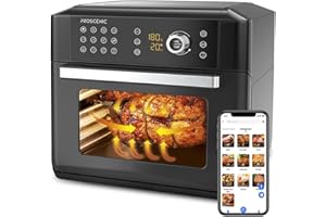 Proscenic T31 Air Fryer Oven, 15L Digital Air Fryer Oven with Rapid Air Circulation, LED Touchscreen & APP/ALEXA Control, 12 Preset Programs, 100+ Online Recipes, 6 Accessories Included, 1700W