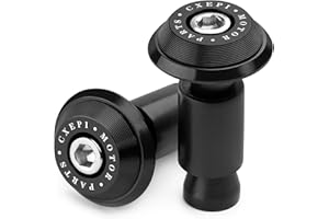 CXEPI Ø22mm (7/8") Contrappesi per manubrio,Set Moto Manubrio Blocco Manopole Tappo Alluminio universali Tappi Manubrio Mtb Bici,Nero