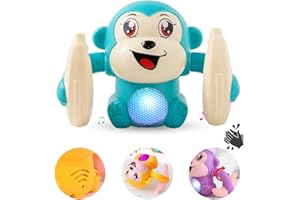 Wembley Dancing Monkey Musical Toy for Kids Baby Spinning Rolling Doll Tumble Toy with Voice Control Musical Light and Sound 