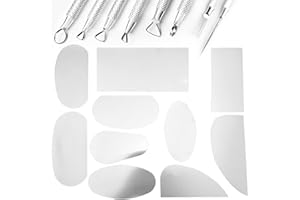 SHUIYUE Kit de herramientas de cerámica de arcilla,10 cortadores de raspador para esculturas de cerámica,con 8 herramientas de tallado de aluminio para esculturas de cerámica