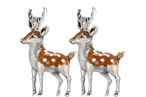 Amosfun Hirsch-Brosche, Weihnachts-Brosche, niedlich, weihnachtliches Cartoon-Design, Legierung, Sika-Geschenk, Brosche, für Mädchen, Damen, Damen, Madam, 2 Stück