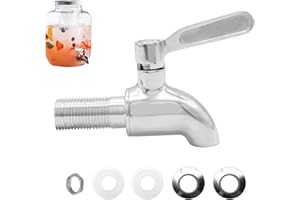 SVUPUE 304 Edelstahl Wasserspender Ersatzzapfen, 16mm Getränkespender Zapfhahn für Bierfass Glas Container Saft Trinkbrunnen