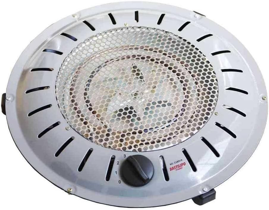 Bastilipo, BET-950, brasero de seguridad anti Incendios, 3 niveles de calor, 450/500/950W, bajo consumo, sistema patentado, 950 W, Otro, 3 Velocidades, Gris