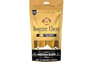 Dogsee Himalayan Yak Chews for Dogs - Medium Turmeric Calming Dog Treats - Yak Milk Dog Chew - Long Lasting Cheese Bones for Dogs - Medium (2 Pack)