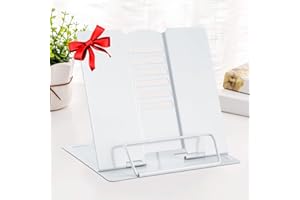MSDADA Support en métal réglable pour livres, livres et trombones, bureau de lecture pour recette, manuels, documents, livres de musique, ordinateur portable, pliable