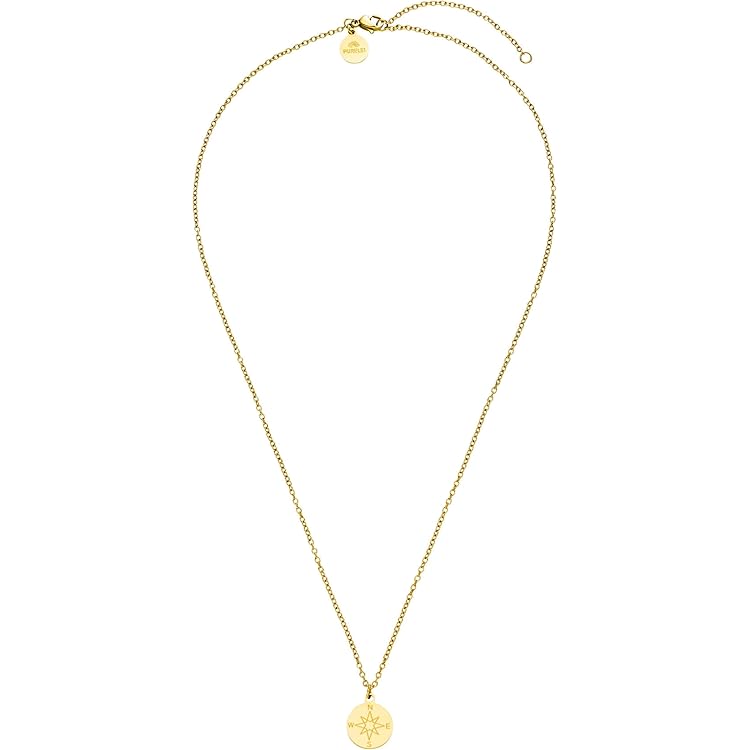 Purelei® Kumu O Coin Damesketting van duurzaam roestvrij staal, waterdichte ketting met hanger, 40-45 cm lengte, halsketting voor je individuele look, Goud, Geen edelsteen