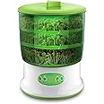 Automatic Sprouter Bean Growing Machine, Household Sprouter, Large-Capacity Sprouting Seedling Tools, Thermostat Green Seeds Growing, with Automatic Sprinkler System UK (UK, 3 Layer)