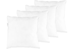 FUSIONHOME - Relleno de Cojín de Fibra Hueca Siliconada Pack 4 Unidades 55x55 cm - Relleno de Gran Volumen y Alta Recuperación - Cojín Decorativo para Casa, Cama, Sofá - Antiácaros e Hipoalergénico