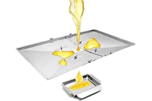 Adviace Grill Drip Pans Replacement, 24" - 27" Adjustable Grease Tray for Dyna Glo DGF493BNP, Nexgrill 720-0830H, Backyard Grill BY13-101-001-12, Stainless Steel Drip Tray Pan for Uniflame, BHG Grill.