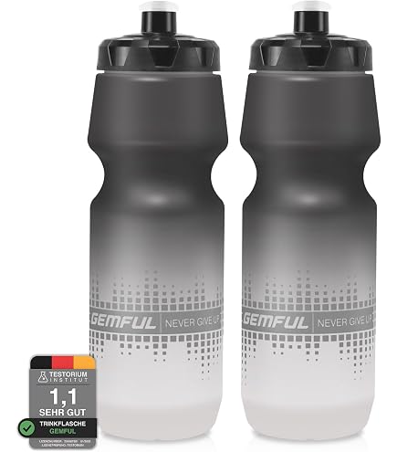 SLUXKE 1L Rad Trinkflasche 2 Set, 1000ml Auslaufsicher Rennrad Flaschen, BPA frei, Sports Fahrrad Trinkflasche, Superleicht Cycling Wasserflasche Sport & Freizeit