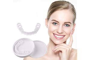 GNAUMORE Faccette Denti Cosmetici,Protesi a Faccette Istantanee Denti Finti,Dentiere Temporanee,per Un Sorriso Perfetto Dentiera Copri-Denti Superiore E Inferiore Uso Quotidiano Cosmetica.