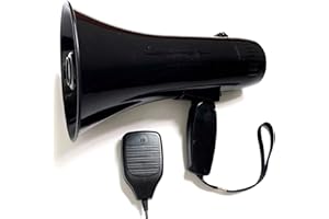 SANON Altoparlante portatile per megafono, altoparlante portatile a megafono con microfono staccabile, porta USB di registrazione per riunioni sportive, guida turistica