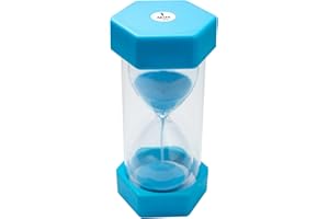 TeacherFav Sand Timer for Kids - 1 Minute Blue - 5 inches Hour Glass Acrylic Covered Clock for Classroom, Home & Kids Room - Medium-Single Pack